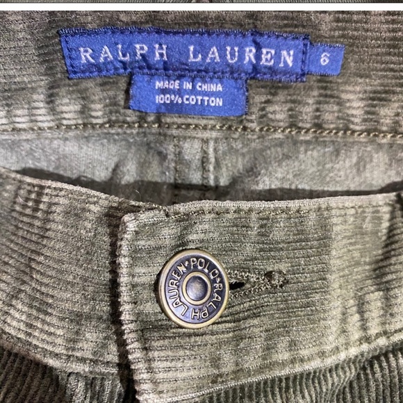 Ralph Lauren Olive Green Bootcut Corduroy Pants Sz 6 - Picture 4 of 5